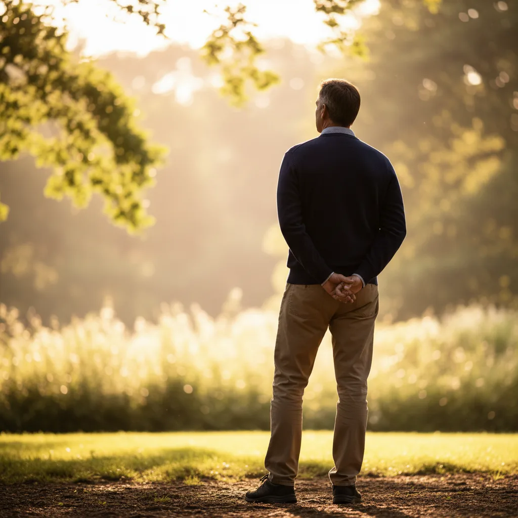Anonieme man van achteren in park, representatief voor Winslow Review lezers