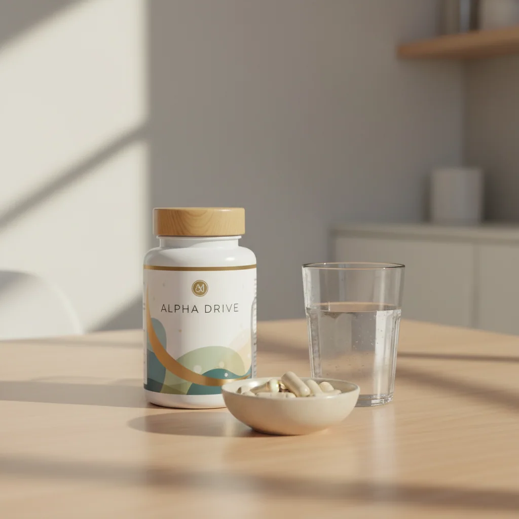 Alpha Drive capsules Nederland bestellen - pot op houten ondergrond buiten